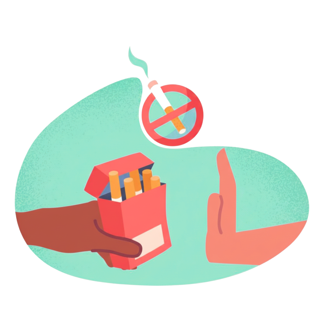 Persona respirando aire puro, símbolo de liberación del tabaco